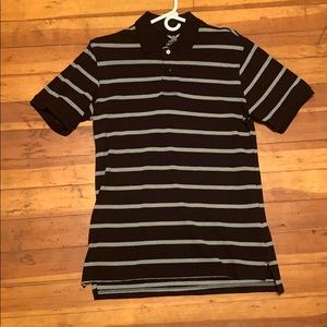 Striped Grey and Black Polo